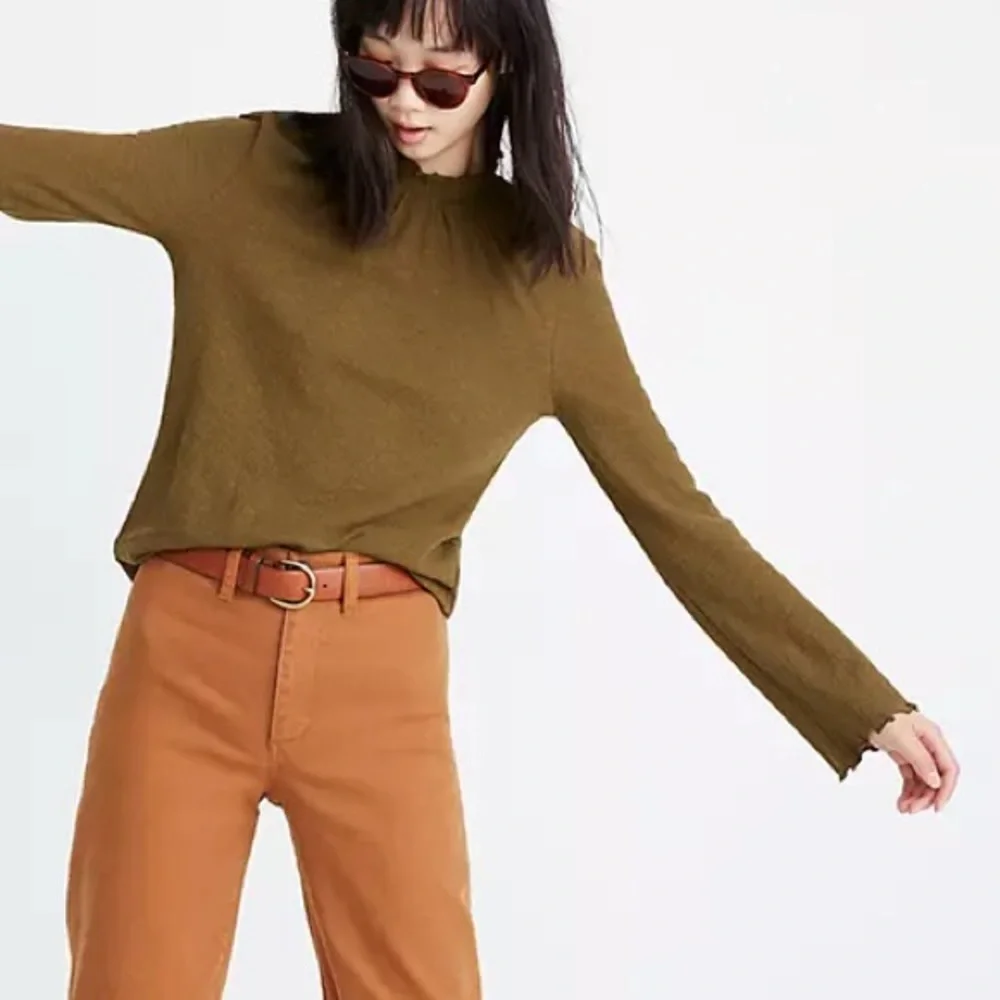Madewell Texture & Thread Ruffled Mockneck Top - Picture 1 of 3